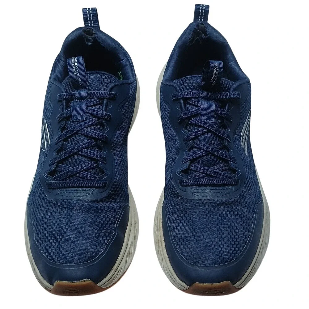 Skechers Edgeride Navy Blue White Running Shoes Mens Sneakers‎